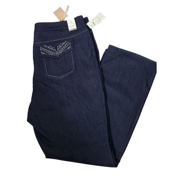 Melissa McCarthy Jeans 26W Seven7 Dark Wash Slim Boot Pants - Picture 1 of 13